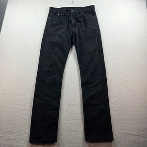 Levis 513 Slim Straight Jeans Mens 30x32 Faded Black Denim Distressed 08513-0124